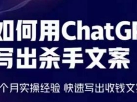 6个月ChatGPT文案实操：快速写出杀手级收钱文案技巧-54创业网