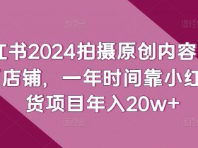 2024小红书原创内容拍摄技巧：0基础打造百万店铺，1年带货20w+-54创业网