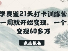 国学训练营21天快速变现：首周赚钱月入60万+实战案例-54创业网