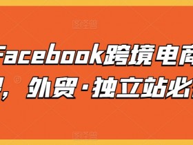 Facebook跨境电商入门：外贸独立站运营必修课-54创业网