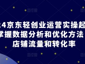 2024京东开店实操课：轻创业起店指南，数据分析优化提升流量转化-54创业网