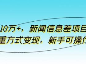 新闻信息差项目：新手月入10万+实战教程，5种变现方式大揭秘-54创业网