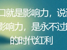 说话有影响力：开口就是永不过时的时代红利-54创业网