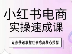 小红书电商速成课：7天掌握红书开店运营核心技巧-54创业网