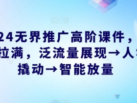 2024无界推广高阶课件：智能拉满泛流量，3步撬动精准人群+智能放量技巧-54创业网