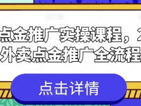 2024外卖点金推广实操教程：从0到1掌握外卖平台全流程投放技巧-54创业网