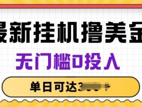 无门槛0投入自动撸美金项目：长期稳定无脑赚钱方法揭秘-54创业网