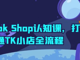 TikTok Shop开店教程：0基础玩转TK小店全流程运营技巧-54创业网
