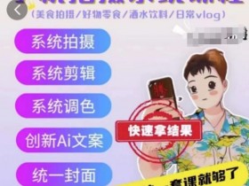 手机拍摄系统课程：美食好物零食酒水饮料拍摄技巧与日常vlog教学-54创业网