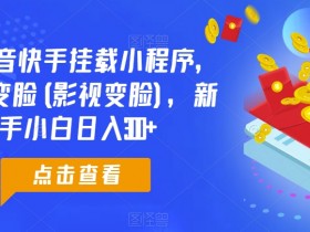 0粉抖音快手挂载小程序赚钱：超级变脸(影视变脸)新手日入300+揭秘-54创业网