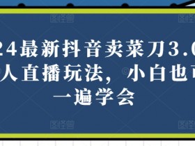 2024抖音卖菜刀3.0无人直播教程：新手3分钟学会日赚500+【实战揭秘】-54创业网