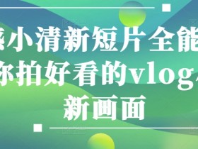 小清新vlog拍摄技巧：情感短片全能班教你拍出唯美画面-54创业网