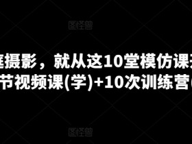 家庭摄影10堂课：10节视频课+10次训练营，手把手教你拍出好照片-54创业网