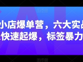 抖音小店爆单营：7天快速起爆，6大实战技巧+暴力标签玩法-54创业网