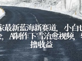 AI制作下雪视频教程：蓝海赛道0基础赚钱，轻松日入500+-54创业网