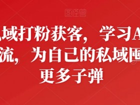 私域打粉获客秘籍：AD投流技巧助你快速囤积精准流量-54创业网
