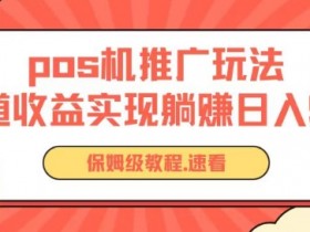 0成本POS机推广躺赚玩法：揭秘管道收益日入千元秘诀-54创业网