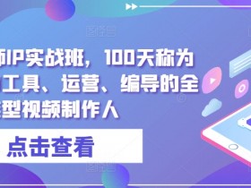 高薪剪辑师IP实战班：100天速成全能视频制作人，精通拍剪、AI工具、运营编导-54创业网