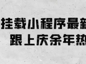0粉挂载小程序最新玩法：蹭庆余年热品流量，轻松变现-54创业网