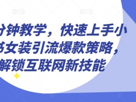 10分钟学会小红书女装引流爆款：快速上手互联网赚钱新技能-54创业网