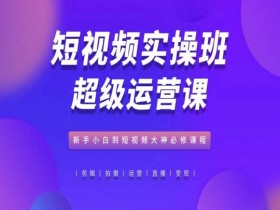 短视频运营课：新手小白必修，从0到1成为短视频大神-54创业网