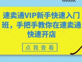 速卖通开店教程：VIP新手快速入门班，手把手教你快速出单-54创业网