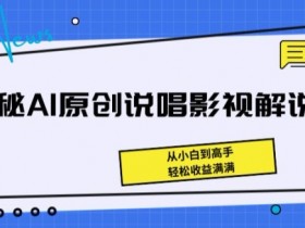 AI原创说唱影视解说教程：小白速成高手，轻松赚取高收益-54创业网