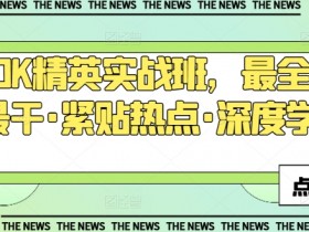 TIKTOK精英实战班：最新运营技巧+爆款热点解析，深度学习打造流量王者-54创业网