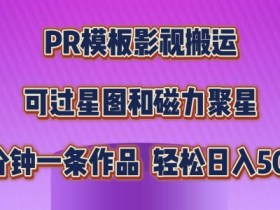 影视搬运PR模板：轻松过原创，日入几张，星图磁力聚星可用-54创业网