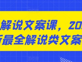 2024最新咸鱼解说文案课：最全解说类文案写作技巧-54创业网
