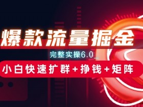 爆款流量掘金6.0实操：小白扩群赚钱矩阵全攻略-54创业网