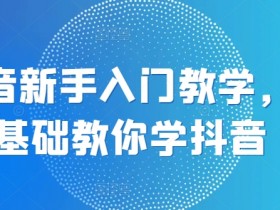 0基础抖音新手入门教学：手把手教你玩转抖音-54创业网
