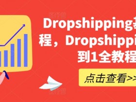 零基础Dropshipping赚钱教程：从0到1实战指南-54创业网