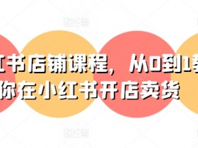 小红书开店卖货教程：0基础新手7天快速变现攻略-54创业网