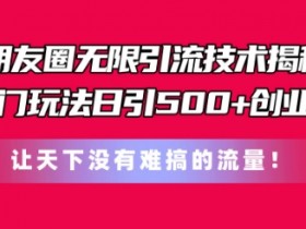 冷门创业粉引流技术：日加500+微信好友的无限流量玩法揭秘-54创业网