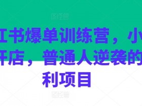 小红书开店爆单攻略：普通人逆袭红利项目实战训练营-54创业网
