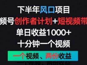 视频号创作者计划+视频带货：下半年风口项目，1个视频赚2份收益！-54创业网