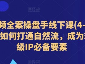 4-5月短视频全案操盘手线下课：自然流涨粉+爆款IP打造秘籍-54创业网