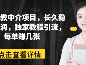 网课家教中介赚钱项目：稳定高利润独家教程，每单轻松赚几张-54创业网