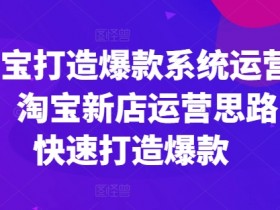 淘宝爆款运营课：新店快速打造爆款系统实战技巧-54创业网