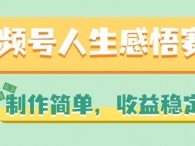 视频号人生感悟赛道：简单制作稳定收益，新手必看揭秘！-54创业网
