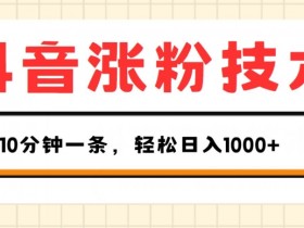10分钟1个视频涨500粉！抖音涨粉技术揭秘，3种变现轻松日入1K+-54创业网