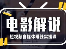 电影解说短视频赚钱课：0基础月入1万实操教学，自媒体变现指南-54创业网