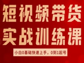 短视频带货培训：0基础小白速成课，0-1起号实操，好物分享爆单技巧-54创业网