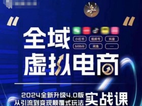 全域虚拟电商4.0：5大黄金赚钱赛道实战教学，创新玩法颠覆行业-54创业网