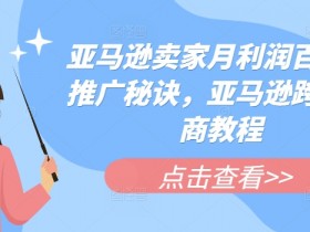 亚马逊跨境电商教程：卖家月赚百万的推广秘诀-54创业网