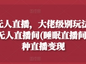 抖音无人直播变现秘籍：24小时自动赚钱的睡眠直播间玩法大揭秘-54创业网