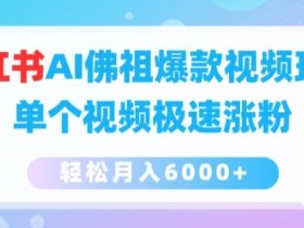 AI佛祖爆款视频玩法：小红书极速涨粉秘籍，单条视频轻松月入6000+-54创业网
