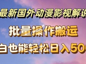 国外动漫影视解说教程：批量下载自动翻译，小白轻松日入500+技巧揭秘-54创业网
