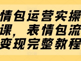 表情包运营变现教程：实操系列课教你玩转流量赚钱-54创业网